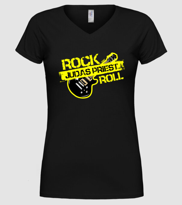 rock and roll gitár JUDAS PRIEST minta fekete pólón