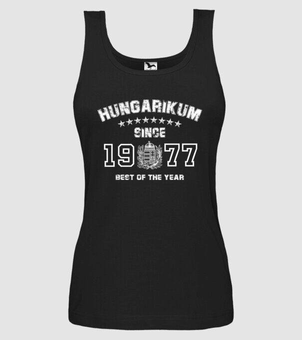 hungarikum since 1977 best of the year, magyar címer minta fekete pólón