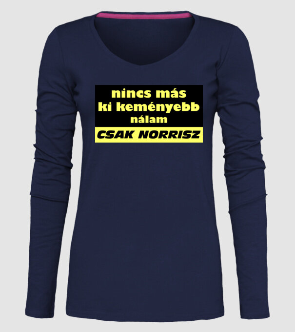 nincs más ki keményebb nálam csak norrisz minta sötétkék pólón