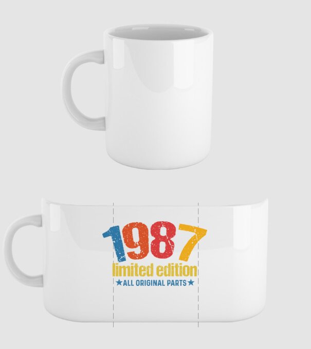 1987 limited edition ,all original parts,retro születésnapi évszám minta fehér pólón