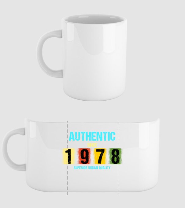 AUTHENTIC SINCE 1978, SUPERIOR URBAN QUALITY, 1978-BAN SZÜLETETT minta fehér pólón