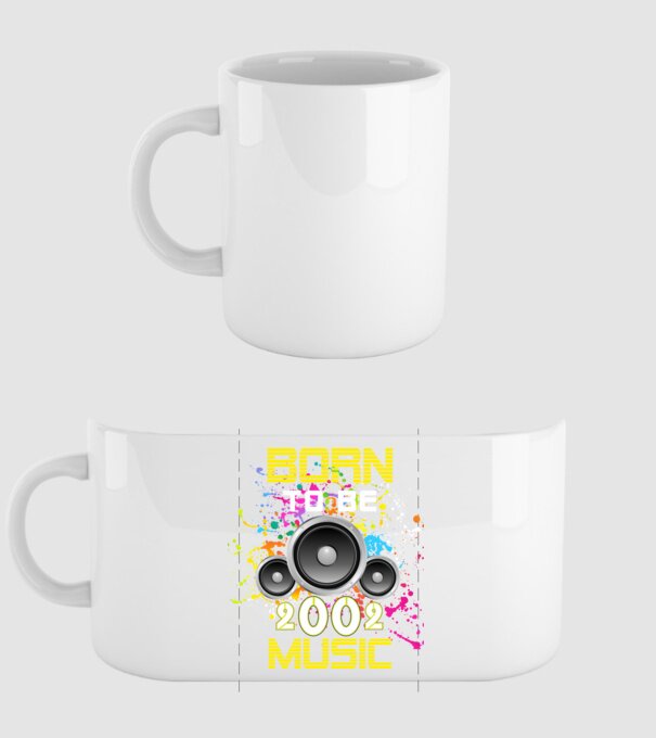 born to be music 2002-ben született, születésnapi póló minta fehér pólón