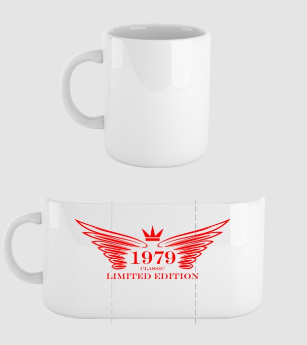 classic limited edition wing, szárnyas koronás születésnapi embléma 1979 minta fehér pólón