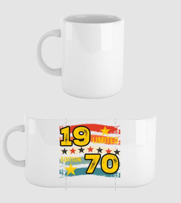 VINTAGE LIMITED EDITION RETRO STÍLUS SZÜLETÉSNAPI DÁTUM 1970 minta fehér pólón