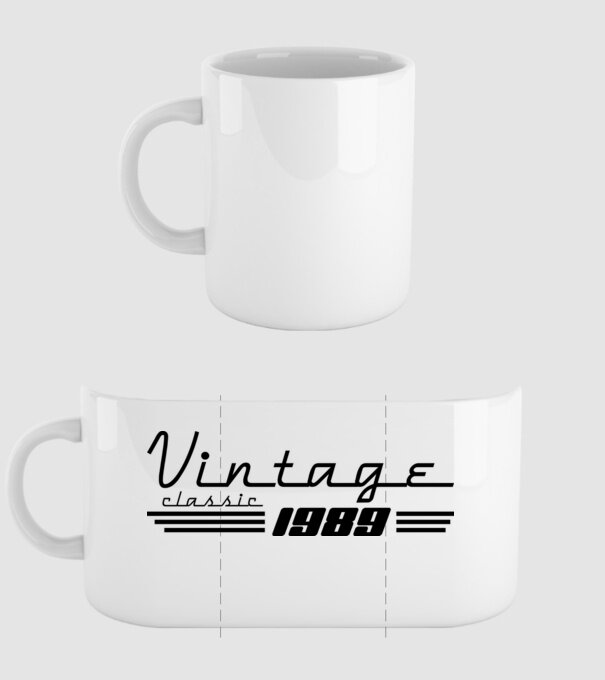 vintage retro amerikai stílusú születésnapi felirat 1989 minta fehér pólón