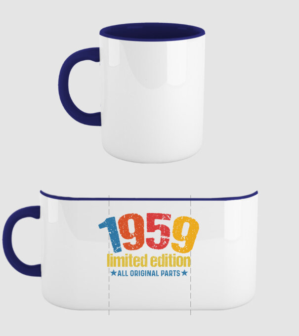 1959 limited edition ,all original parts, retro születésnapi évszám minta sötétkék pólón