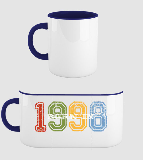 born in 1998 születésnapi felirat minta sötétkék pólón