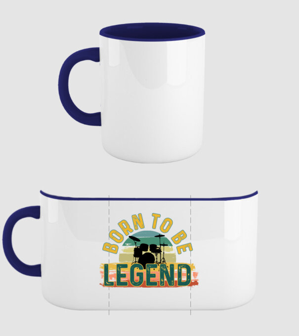 born to be legend , dobos legenda, dobos, legendának született minta sötétkék pólón