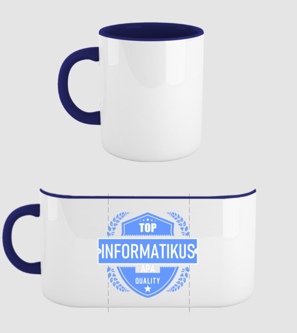 TOP QUALITY INFORMATIKUS APUKA minta sötétkék pólón