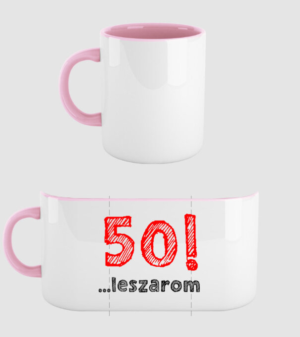 50 leszarom 50 éves szülinapra minta világos rózsaszín pólón