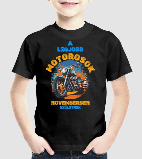 legjobb motorosok novemberben születnek minta fekete pólón