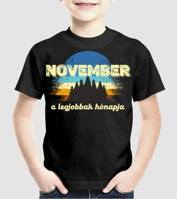 november a legobbak hónapja, novemberben születetteknek minta fekete pólón