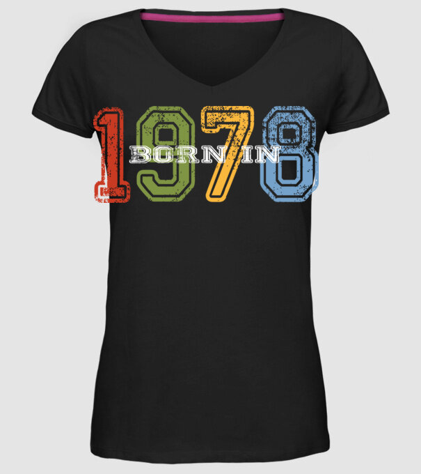 born in 1978 születésnapi felirat minta fekete pólón