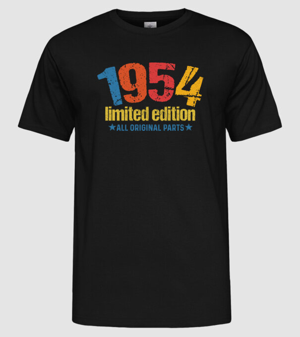1954 limited edition ,all original parts, retro születésnapi évszám minta fekete pólón