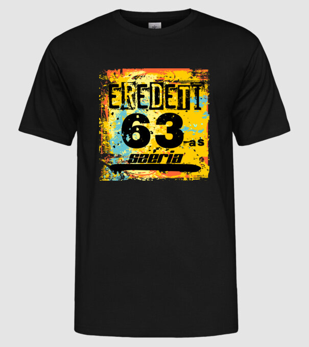 eredeti széria grunge graffiti 63-as. 63 éves minta fekete pólón