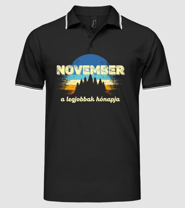 november a legobbak hónapja, novemberben születetteknek minta fekete pólón