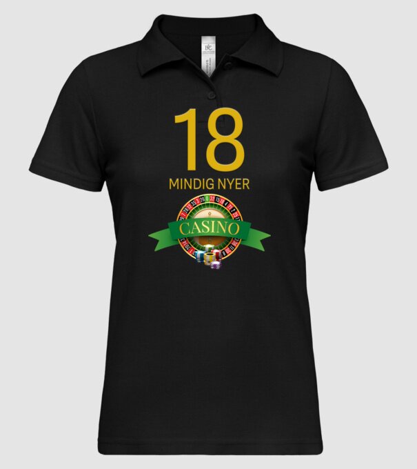 CASINO 18 MINDIG NYER minta fekete pólón
