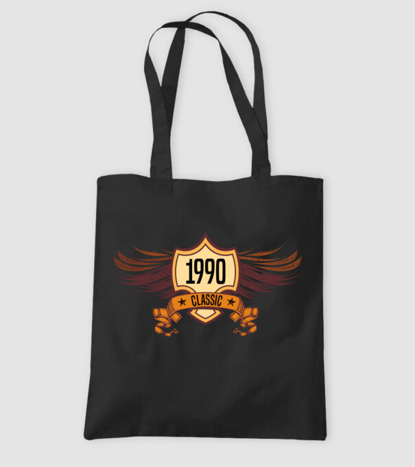 classic szülinapi embléma 1990 minta fekete pólón