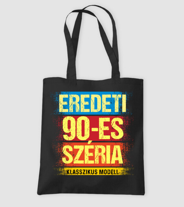 EREDEDI 90-ES SZÉRIA KLASSZKUS MODELL, RETRO SZÜLETÉSNAP minta fekete pólón