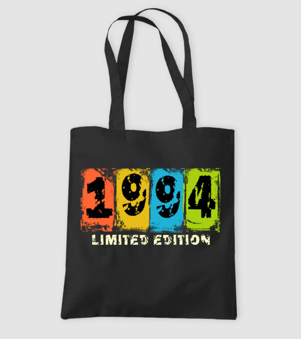 grunge évszám, limited edition felirattal, születésnapi dátum, 1994 minta fekete pólón