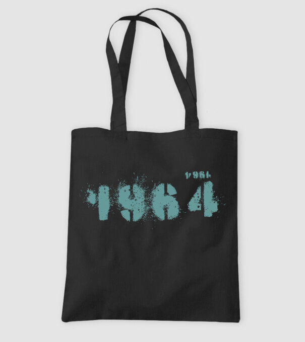 grunge szám dátum 1964 minta fekete pólón