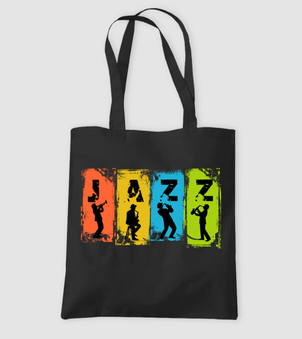 jazz, szaxofon,trombita,hangszerek,zene minta fekete pólón