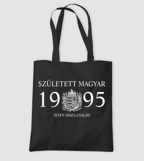 SZÜLETETT MAGYAR, ISTEN HAZA CSALÁD, SZÜLETETT 1995-BEN, MAGYAR CÍMER minta fekete pólón