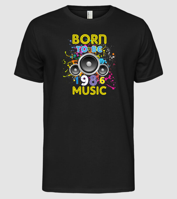 born to be music születésnapi DJ ,1986-ban született minta fekete pólón