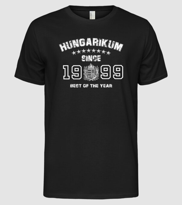 hungarikum since 1999 best of the year minta fekete pólón
