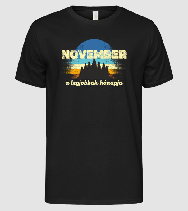 november a legobbak hónapja, novemberben születetteknek minta fekete pólón