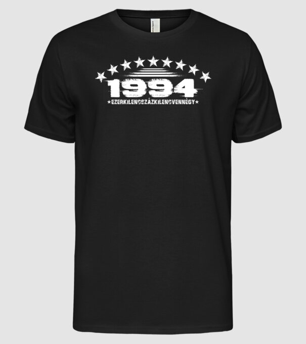 születésnapi dátum, évszám, felirat military stílusban 1994 minta fekete pólón