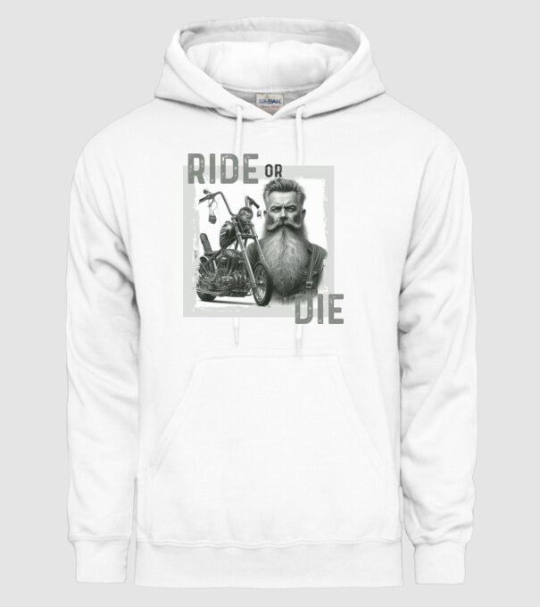 RIDE OR DIE CHOPPER minta fehér pólón