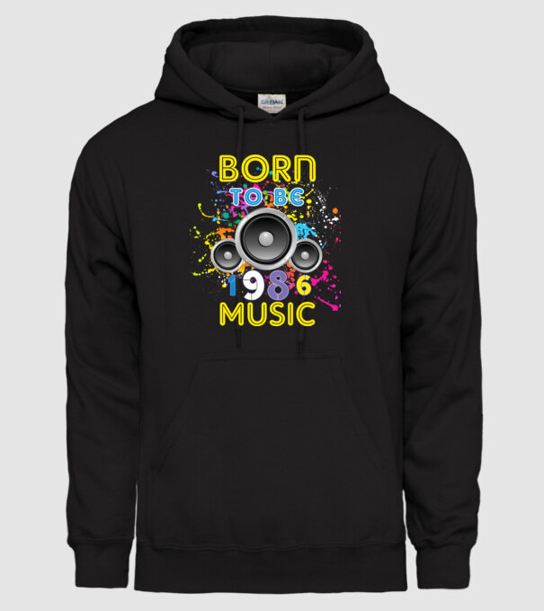 born to be music születésnapi DJ ,1986-ban született minta fekete pólón