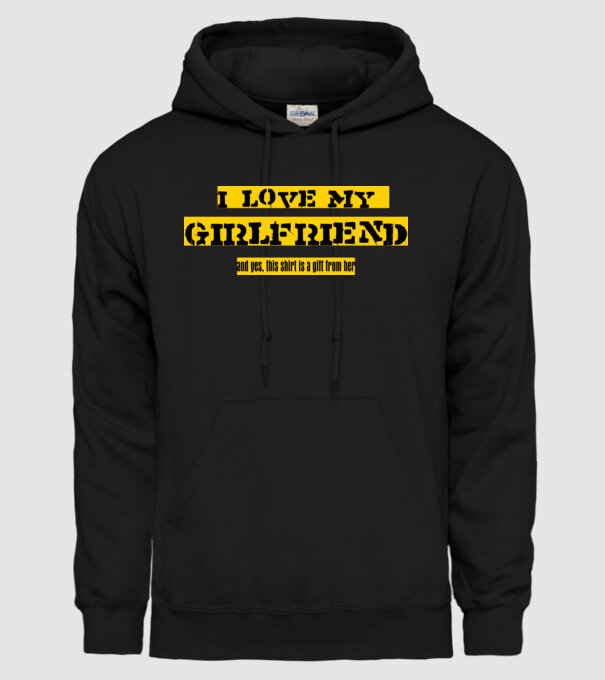 i love my girlfriend minta fekete pólón