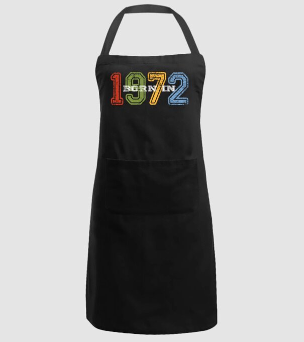 born in 1972 születésnapi felirat minta fekete pólón