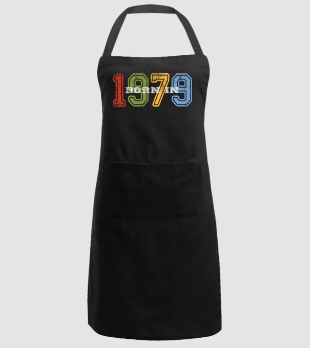born in 1979 születésnapi felirat minta fekete pólón