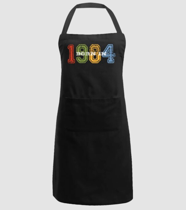 born in 1984 születésnapi felirat minta fekete pólón