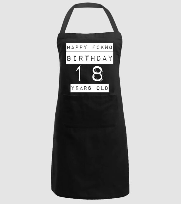 happy fckng birthday 18 years old minta fekete pólón