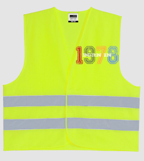 born in 1978 születésnapi felirat minta neonsárga pólón