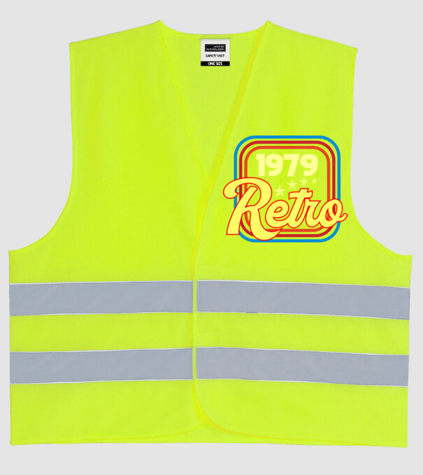 retro születésnapi felirat dátummal 1979 minta neonsárga pólón