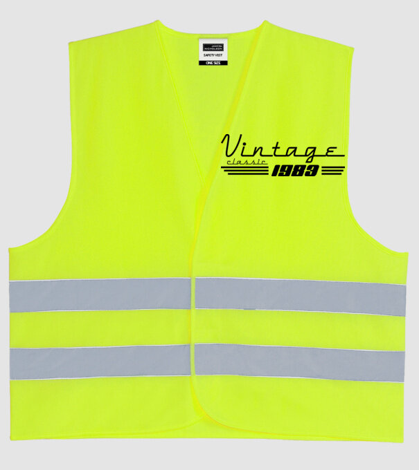 vintage retro amerikai stílusú születésnapi felirat 1983 minta neonsárga pólón