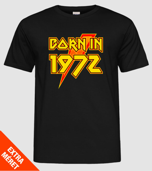 heavy metal born in 1972 minta fekete pólón