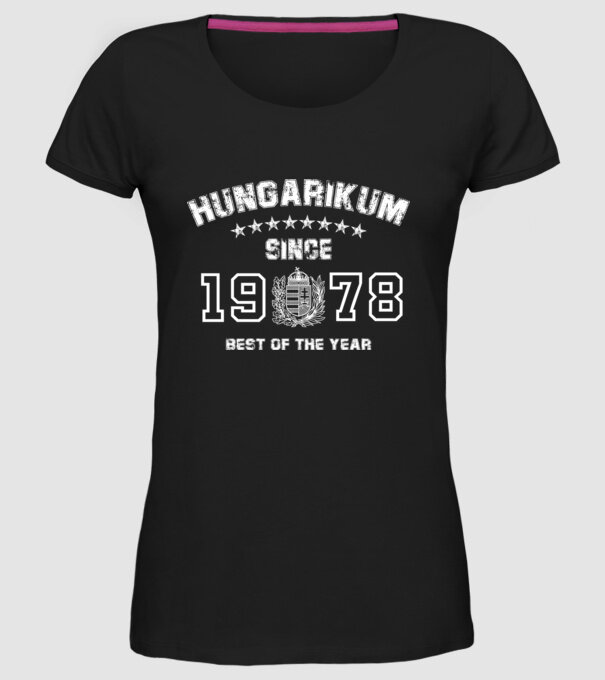 hungarikum since 1978 best of the year, magyar címer minta fekete pólón