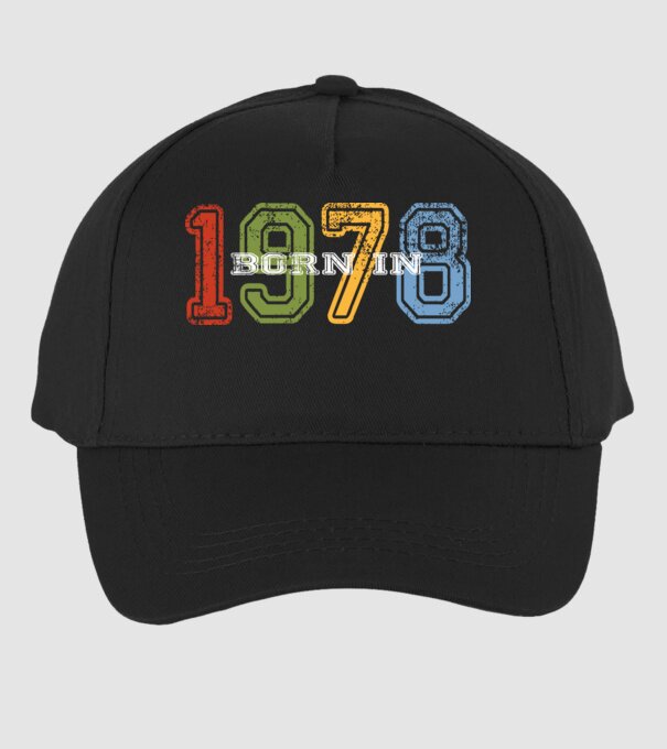 born in 1978 születésnapi felirat minta fekete pólón
