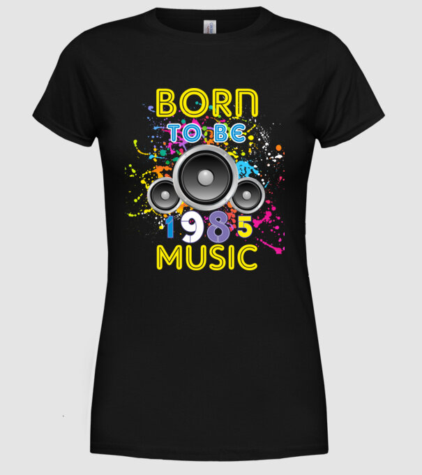 born to be music születésnapi DJ ,1985-ben született minta fekete pólón