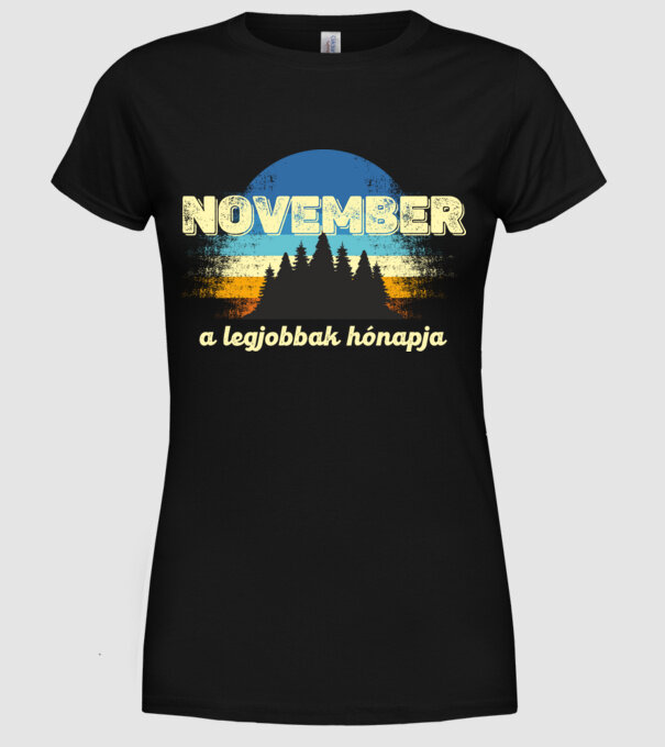 november a legobbak hónapja, novemberben születetteknek minta fekete pólón