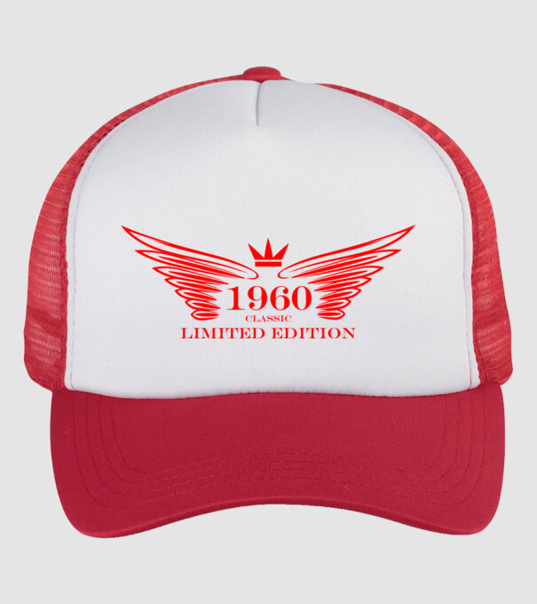 classic limited edition wing, szárnyas koronás születésnapi embléma 1960 minta fehér/piros pólón