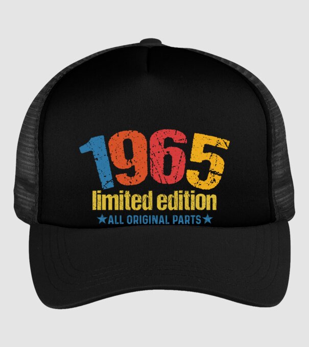 1965 limited edition ,all original parts, retro születésnapi évszám minta fekete pólón