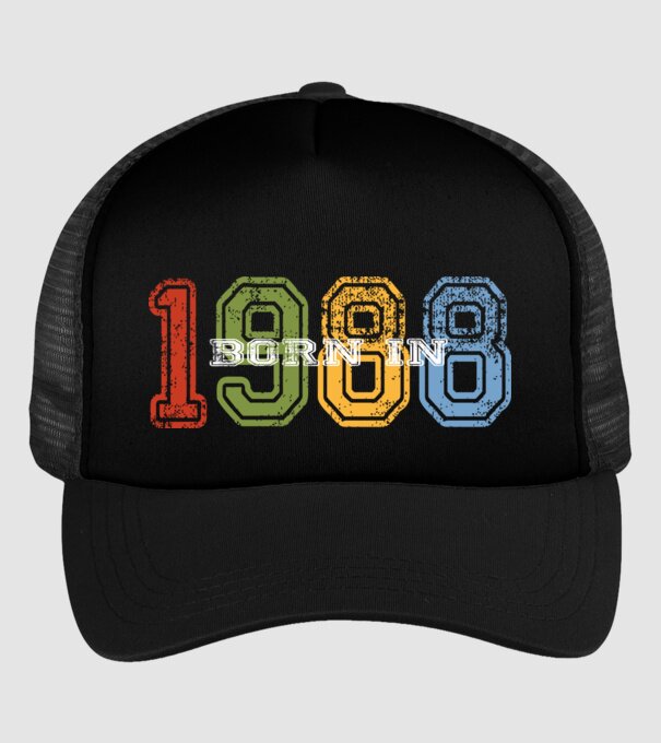 born in 1988 születésnapi felirat minta fekete pólón