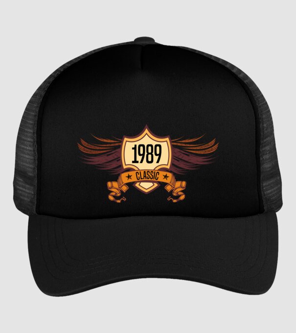 classic szülinapi embléma 1989 minta fekete pólón